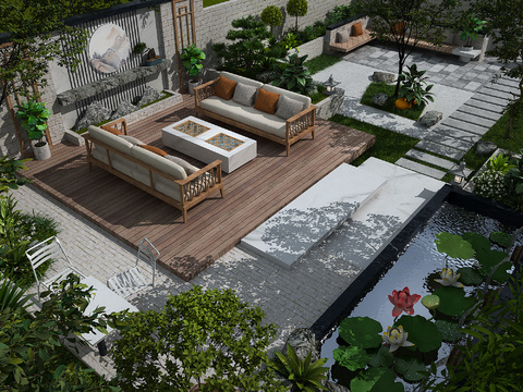 New Chinese Courtyard Garden