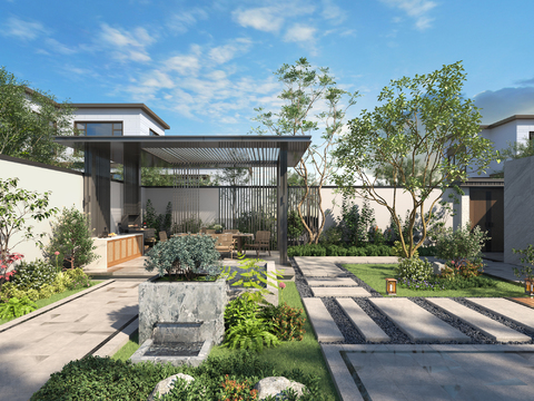 Villa Courtyard Garden View