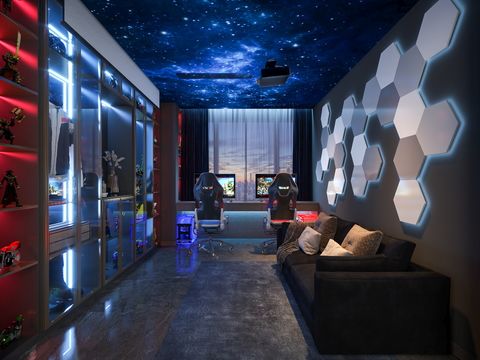 Modern E-sports Entertainment Room