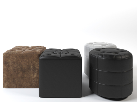 Modern leather stool combination