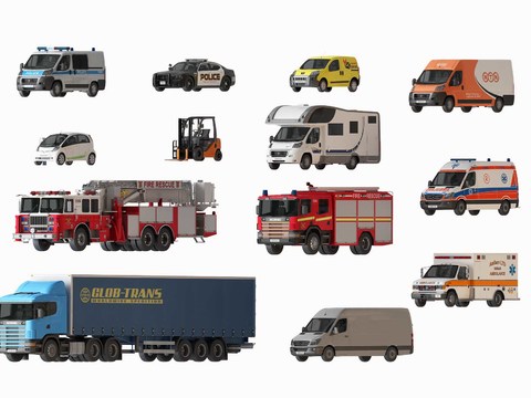 Modern Ambulance Fire Truck Transporter Car