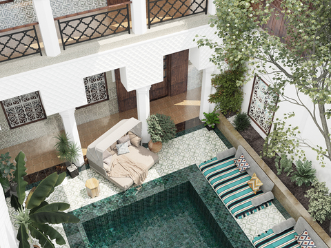 Southeast Asia Morocco Homestay Atrium Garden