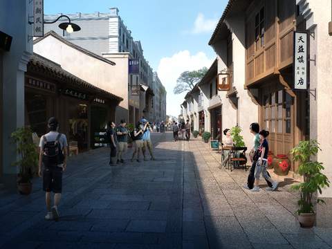 Republic of China Style commercial street psd