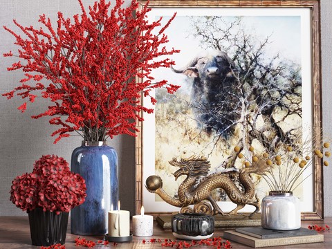 New Chinese Dragon Flower Candle Ornaments