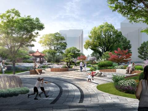 Chinese Park Play Landscape psd