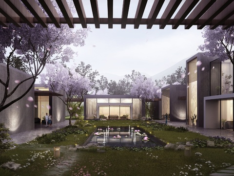 New Chinese-style Villa Landscape