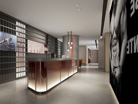 Modern gym front desk