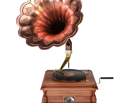 European-style retro phonograph record player