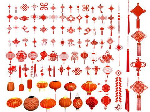 Neo-Chinese Style Chinese Knot Red Lantern Wall Decorations