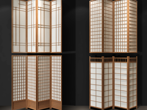 Japanese solid wood screen partition