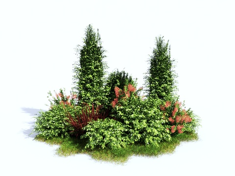 Shrubbery plants pile landscape trees