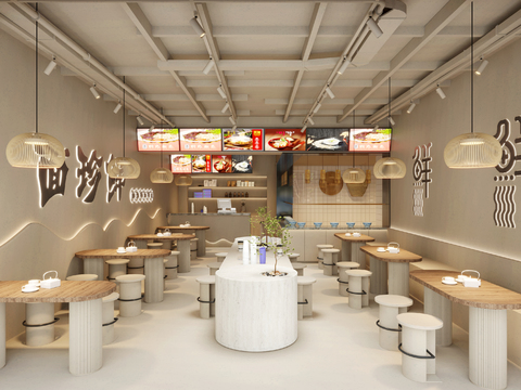 modern fast food restaurant Noodle Restaurant