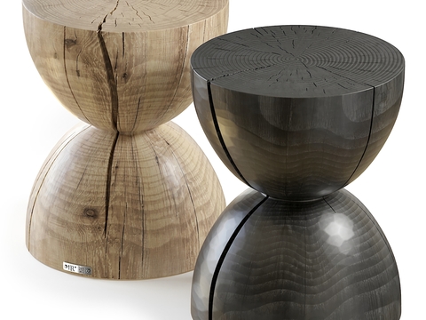 Nordic Solid Wood Round Stool