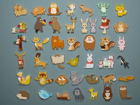 Modern Cartoon Animal Wall Sticker