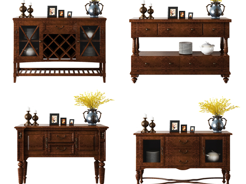 American Sideboard Decorative Cabinet Combination