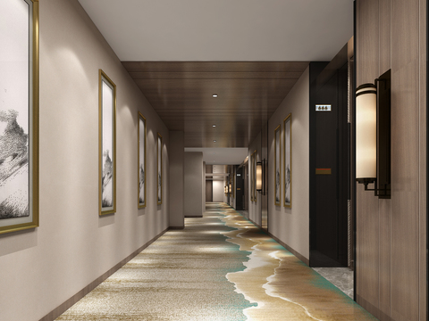 New Chinese Hotel Corridor Free