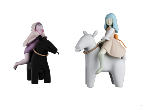 Modern Riding Girl Hand Toy