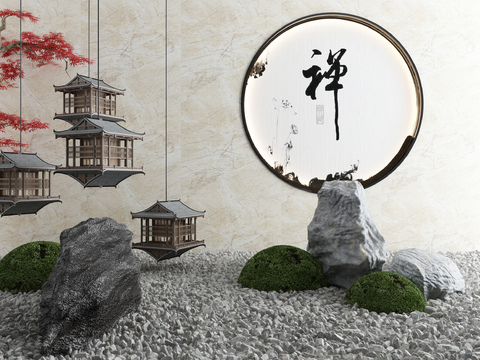 New Chinese Zen landscape sketch