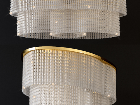 Modern oval crystal ceiling lamp