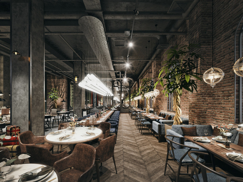 Industrial style western restaurant