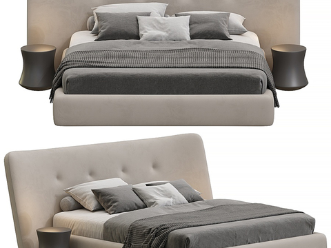 Poliform modern fabric double bed