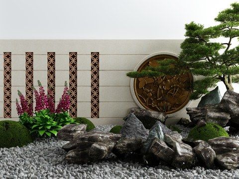 New Chinese Courtyard Archway Landscape