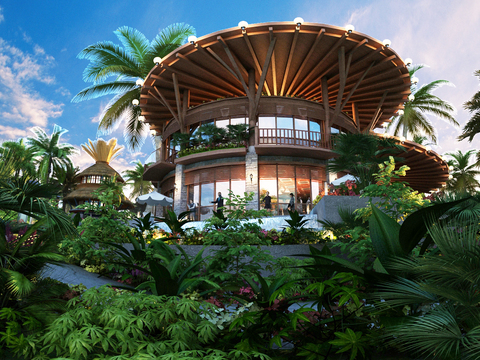 Southeast Asia Tropical Hotel Gazebo Exterior