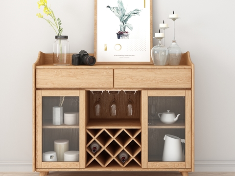 Nordic Solid Wood Sideboard