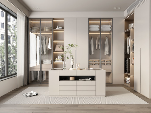 Cream Style Cloakroom Middle Island Cabinet Jewelry Cabinet