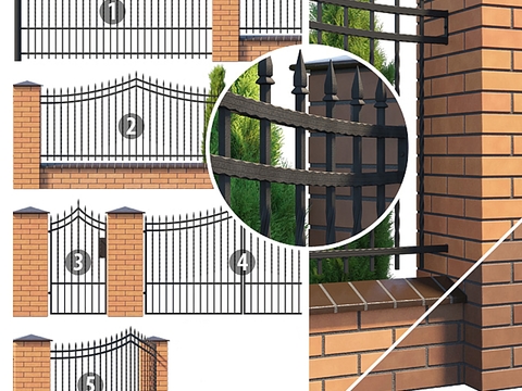 Modern iron fence fence gate