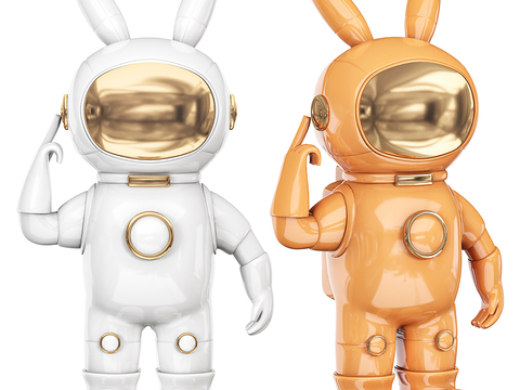 Space Rabbit Tide Sculpture Doll Ornaments