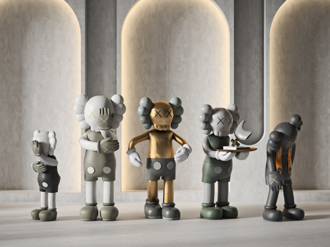 modern kaws figurine sculpture