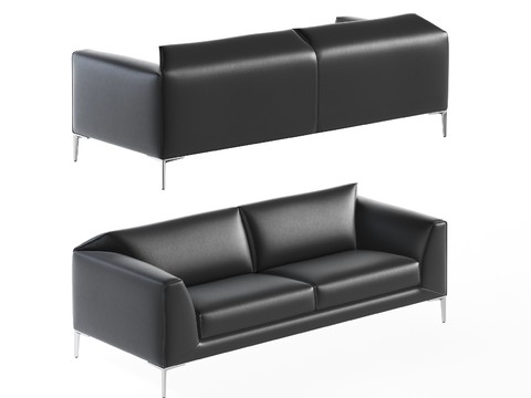 Modern leather office double sofa