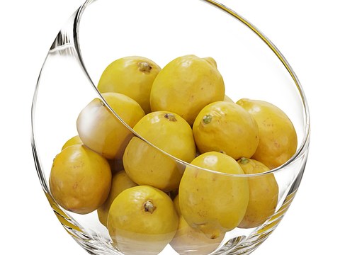 round glass fruit plate lemon