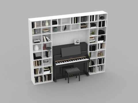 Modern Minimalist Solid Wood Bookcase Piano Free