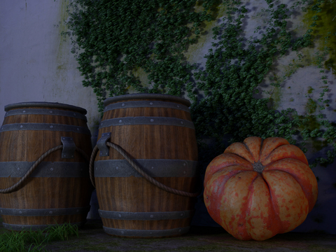 European-style Pumpkin Barrel Ornaments Combination