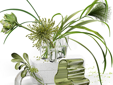 Modern Simple Glass Green Plant Potted Plant Free