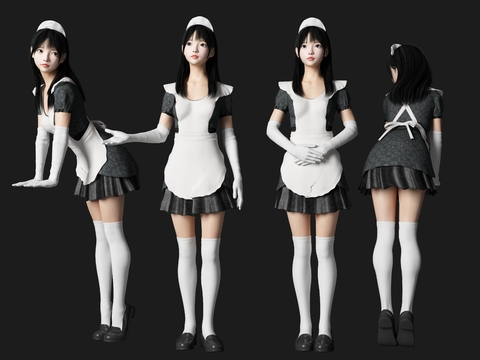 Maid Waiter Beauty Figure