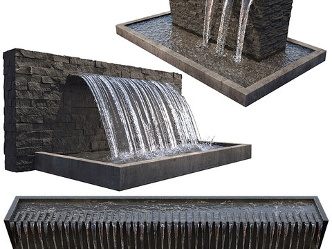 Modern Waterfall Flowing Water Gardening Sits