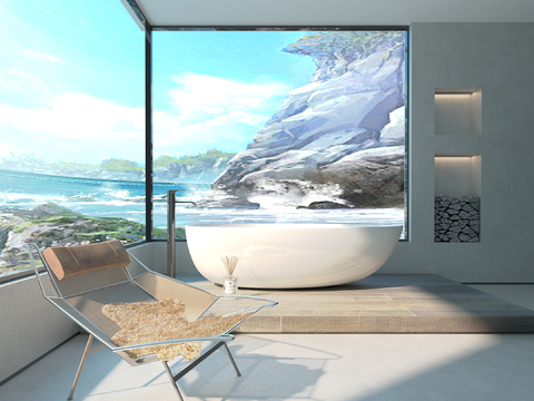 Modern Sea View Bathroom Free