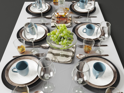 Modern square table cutlery