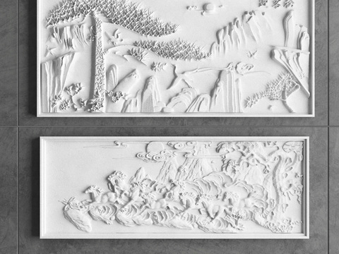 Chinese Stone Carving Relief Combination