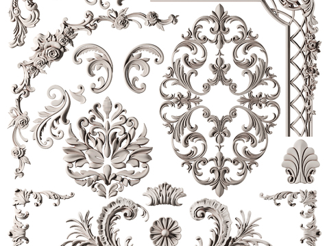 European-style Gypsum Carved Hornflower