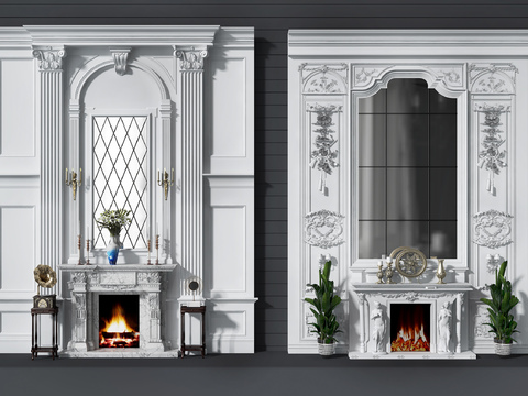 Jane European fireplace Wall