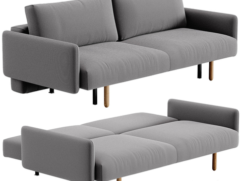 Modern minimalist fabric double sofa free