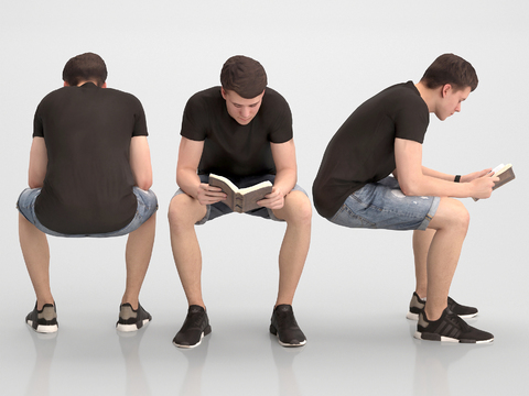 Modern Sitting Reading Men