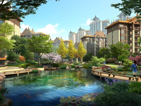 modern courtyard park landscape psd