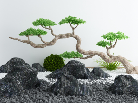 New Chinese stone pine gardening sketch