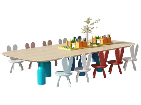 Modern Solid Wood kids Table&Chair