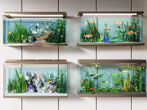 Modern glass fish tank aquarium